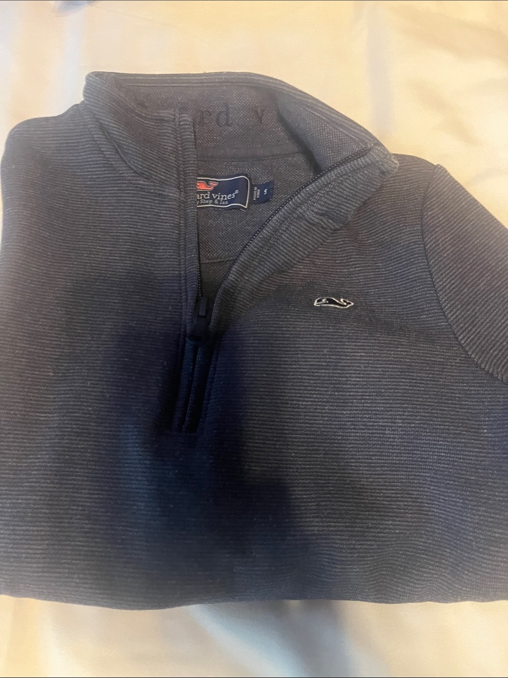 Vineyard Vines Navy Kids Quarter-Zip Sweater